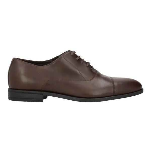 Charles R Dark Brown Polished Leather Derby Shoes