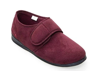 Charles Wide Fitting Mens Memory Foam Slippers (Burgundy, Numeric_9) Charles Wide Fitting Mens Memory Foam Slippers (Burgundy, Numeric_9)