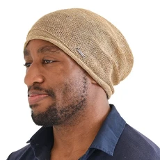 CHARM Casualbox | Hemp Summer Beanie Slouchy Cooling Knit Hat Unisex Men Women Beige(Size: One Size)