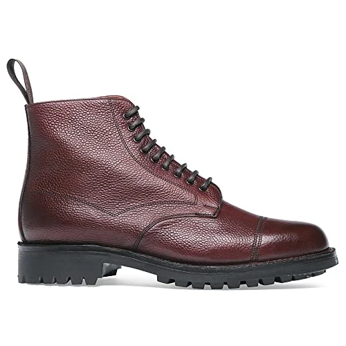 Cheaney Men's Handcrafted Pennine II C Veldtschoen Derby Boot in Burgundy Grain Leather 7 Wide