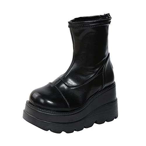 cheap items Women's Fashion Characteristic Shoes Platform Mid-length Boots Boots Zipper Ankle Boots Walking short wellies women mens hiking boots wide fit shoes womens