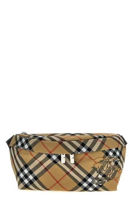 Check waist bag - Beige