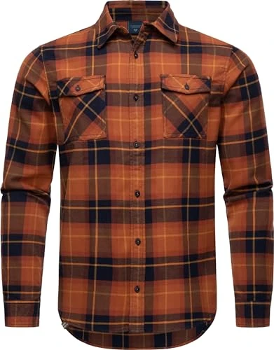 Checki Men's Checked Shirt S-XXL, Ginger, S