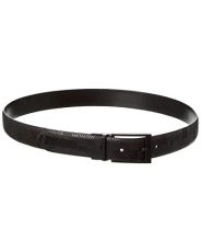 Chekinn House Check Leather Belt, 34, Black Chekinn House Check Leather Belt, 34, Black