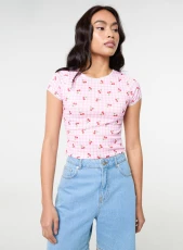 Cherry Gingham T-shirt RED PATTERN