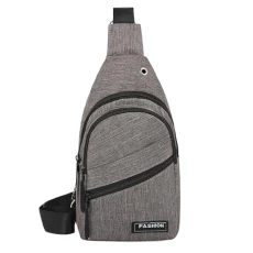 Chest Bag for Men, One Shoulder Bag, Waterproof, Versatile, Sports Bag, Casual Shoulder Bag, Suitcase with Foam Insert Pockets (Grey, One Size), gray, One Size