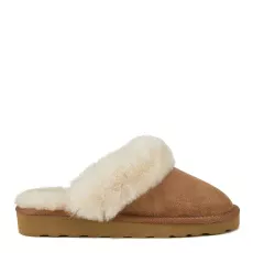 Chestnut Mool Suede Sheepskin Slippers