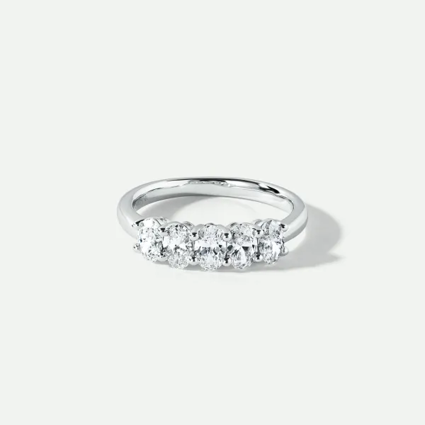 Chiara | 9ct White Gold 1ct tw Lab Grown Diamond Five Stone Engagement Ring - Size L