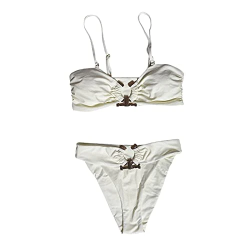 Chic Bikini Set with Padded Cups and Bandeau Top for Poolside Glam
