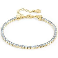 Chic Blue + Gold Crystal Joyful Bracelet - 16cm