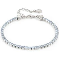 Chic Blue + Silver Crystal Joyful Bracelet - 16cm