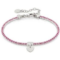 Chic Pink Crystal Heart Bracelet