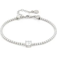 Chic Silver Crystal Joyful Bracelet - 16cm