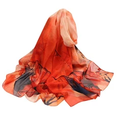 Chiffon Scarfs for Women,Watercolor Printing Lightweight Soft and Skin Friendly Scarves Fashion Scarf Shawl Wrap for Women Long Silk Shawl 160 * 50cm