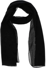 Chiffon Scarves Wraps for Wedding Party Special Occasions Women Plain Neck Scarf Soft Headwrap Girls Headscarf Sheer Wrap (Black)