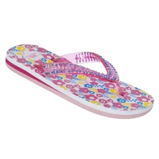 Childrens Girls Eolas Flip Flops Floral Print - Navy