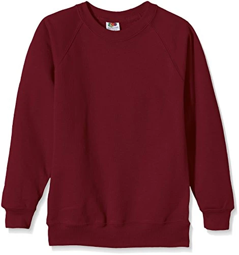 Childrens Unisex Raglan Sleeve Sweatshirt (14-15) (Burgundy)