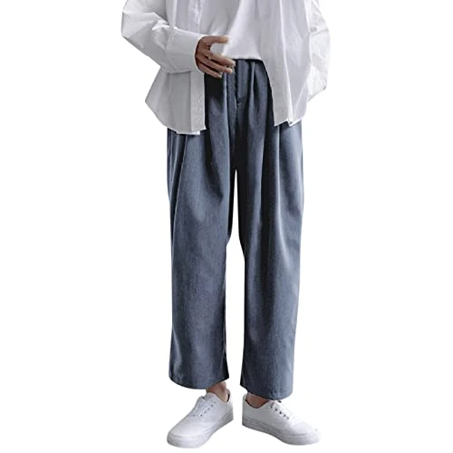 Chino Trousers Men's Minute Trousers Leg Straight Trousers Wide Trousers with Nine Oversized Small L