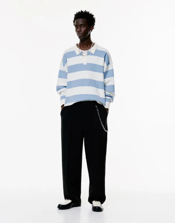 Chinos With Darts - Black