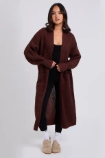 Chocolate Chunky Longline Cardigan /