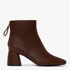 Chocolate Deena Heeled Ankle Boot - Brown