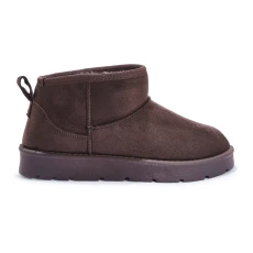 Chocolate Faux Fur Lined Ankle Boot /