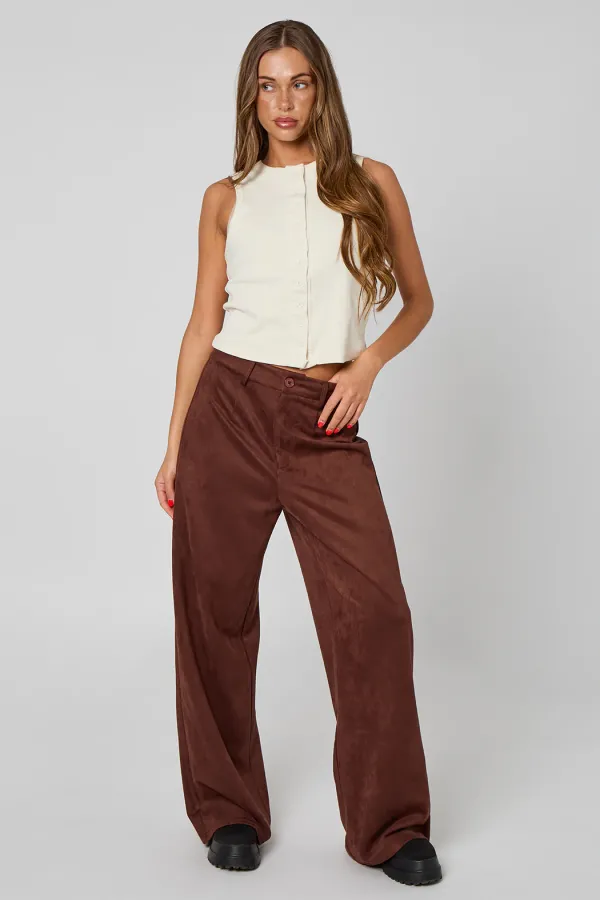 Chocolate Suede Trousers