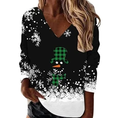 Christm Gifts, Birthday Gifts for Her Hoodies for Womens, Long Sleeve Christmas Print Full Zip Hooded Floral Print Casual Loose Comfortable Blanket Hoodie Ladies Jacket with Pockets Cheap