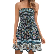 Christmas Deals Clearance Ladies Summer Sleeveless Strapless Beach Sundress Ethnic Bohemian Off Shoulder Floral Printed Mini Dress Beach Cover Up and Kaftans Wraps Dress Frocks for Women Christmas Deals Clearance Ladies Summer Sleeveless Strapless Beach Sundress Ethnic Bohemian Off Shoulder Floral Printed Mini Dress Beach Cover Up and Kaftans Wraps Dress Frocks for Women