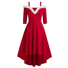 Christmas Dresses for Women UK Slip Dress Off-Shoulder Long Sleeve Swing Dress Xmas Long Dress with Faux Fur Collar Elegant Evening Gowns Cocktail Dresses Christmas Prom Dress Loungewear Red Christmas Dresses for Women UK Slip Dress Off-Shoulder Long Sleeve Swing Dress Xmas Long Dress with Faux Fur Collar Elegant Evening Gowns Cocktail Dresses Christmas Prom Dress Loungewear Red