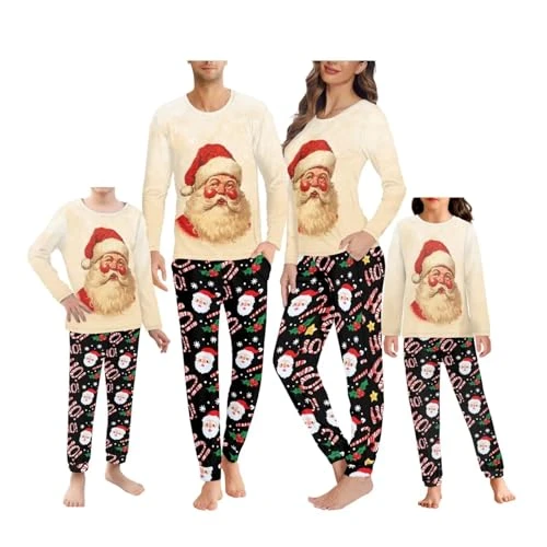 Christmas Family Pyjamas Matching Sets for Men Holiday Sleepwear Set Matching Christmas Pjs for Fami