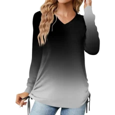 Christmas Jumpers for Women Women's Long Sleeve Tops White Tshirt Tie Neck Blouse Womens Tunic Jumpers for Women Womens Christmas Sweatshirt Xmas Tops for Women UK Plus Size(Dark Gray,XXL)