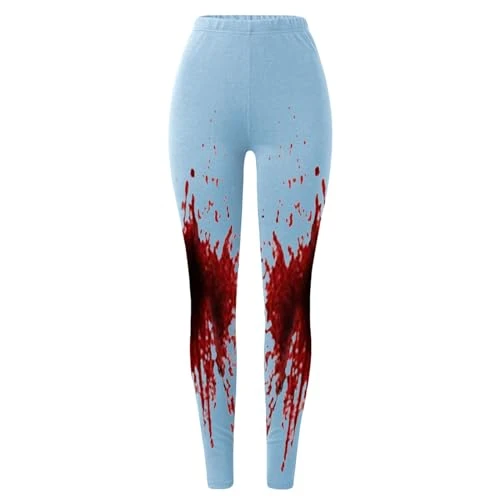 Christmas Leggings Ladies Jogging Bottoms Size 22 Ladies Full Length Leggings Ladies Joggers Size 18 Thermal Tights Women One Size Fits All Leggings Deal of The Day (Sky Blue, L)