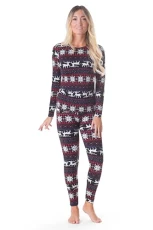 Christmas Matching Family Pajama Sets Thermal Underwear Fleece Lined PJ Long John Set - Multicoloured - Small