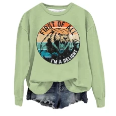 Christmas Sweatshirt for Women UK Christmas Jumper Black Polo Neck Jumper Women Oversized Sweater Denim Jacket Kawaii Hoodie Tops for Teen Girls Womens Puffer Coat （Light Green, L