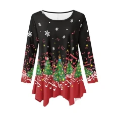 Christmas Tree Womens Christmas Tops Christmas Long Sleeve Shirts for Women 5XL Tunic Tops to Wear w