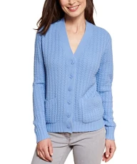 Chunky Cardigan Women V Neck Long Sleeves Blue Chunky Cardigan Women V Neck Long Sleeves Blue