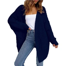 Chunky Knit Cardigan Ribbed Sweaters Thermal Winter Hoodies for Women UK Hooded Thick Warm Outerwear Long Sleeve Button Down Cardigans Knited Jackets Solid Colour Loose Coats with Pockets