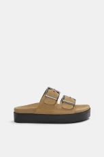Chunky Leather Sandals With Buckles