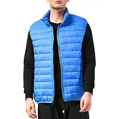 Clark Mens Lightweight Down Alternative Vest Jacket Blue Medium