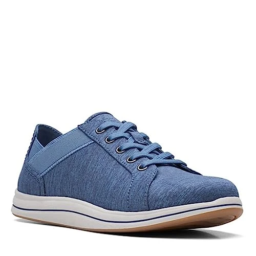 Clarks womens Breeze Sky Sneaker, Dark Blue, 10 Wide