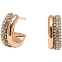 Classic Crystal Rose Gold Hoop Earrings