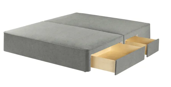 Classic Divan Base - Mole Mercury, + Continental Drawers, Emperor