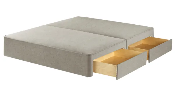 Classic Divan Base - Mole Pebble, Drawers, Super King