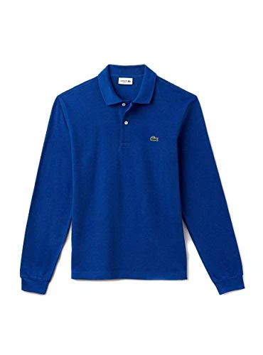 Classic Fit Long Sleeve Blue Mens Cotton Polo Shirt L1313 EUY