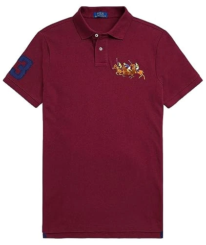 Classic Fit Mesh Triple Pony Polo Shirt 2022, (Spring/Summer 2023) Classic Wine, XL