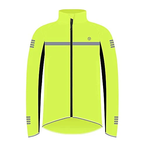 Classic Hi Viz Reflective Men's Softshell Cycling Jacket Hi Visibility Cycle Bike Coat, Yellow, XXL