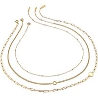 Classic Illusion Gold Stacking Necklace Set - 40cm