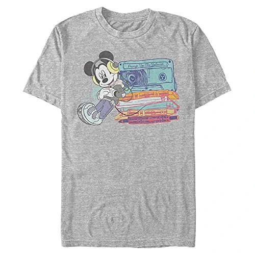 Classic-Mickey Tapes Organic Short Sleeve T-Shirt, Melange Grey, S