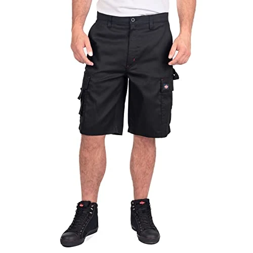 Classic Multi Pocket Cargo Heavy Duty Easy Care Workwear Shorts, Black, 32W